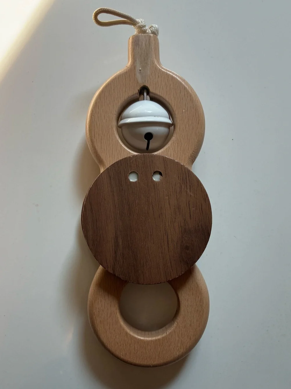 Replacement LOVEVERY Play Gym Wooden Rattle & Bell Toy Batting Ring EUC